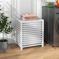 Cesta per il Bucato di Bambù Capacità 55L Cesto per Biancheria con 2 Manici e Borsa Estraibile 50x36x60 cm Bianco