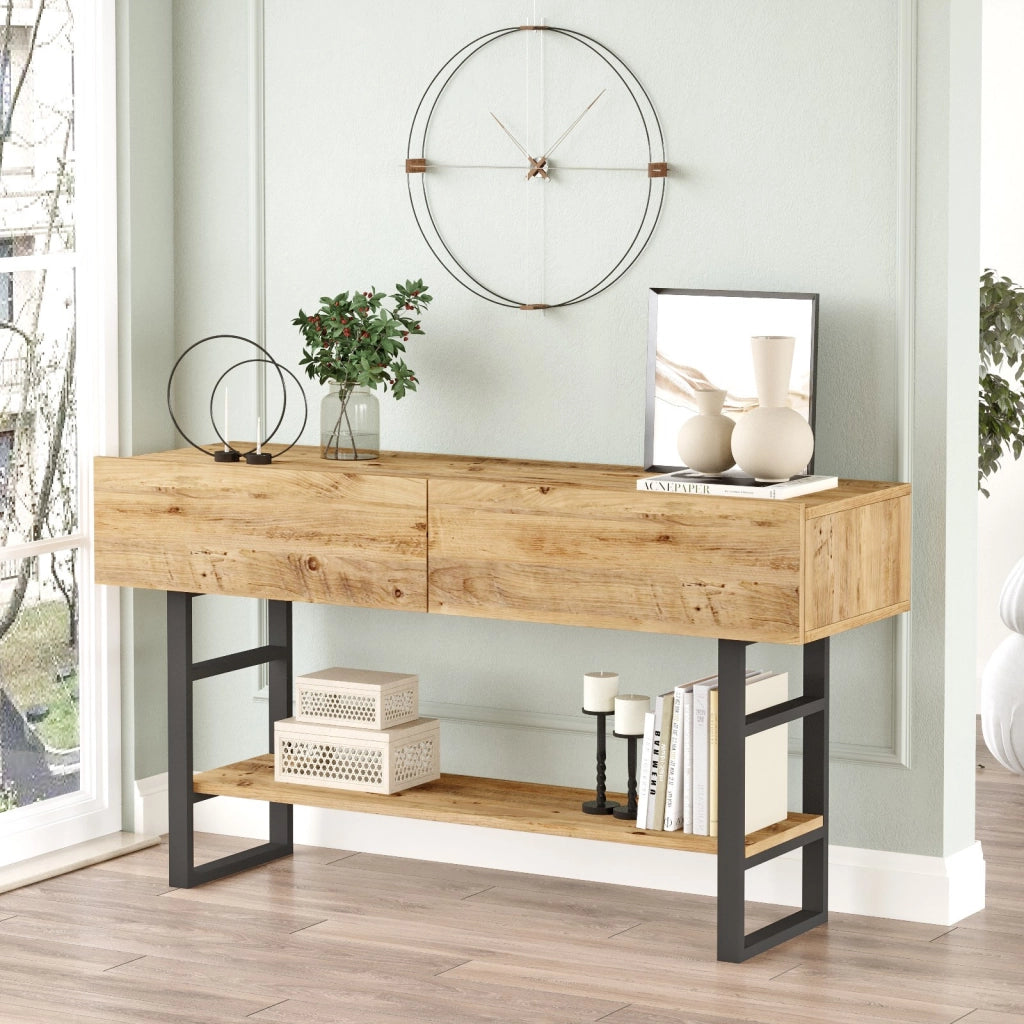 Consolle in legno "ML23" - 138 x 43 x 75 cm - Beige