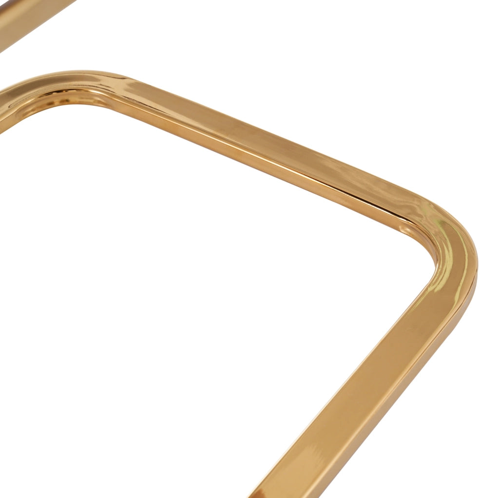 Set 4 sedie da pranzo in velluto beige con gambe in metallo