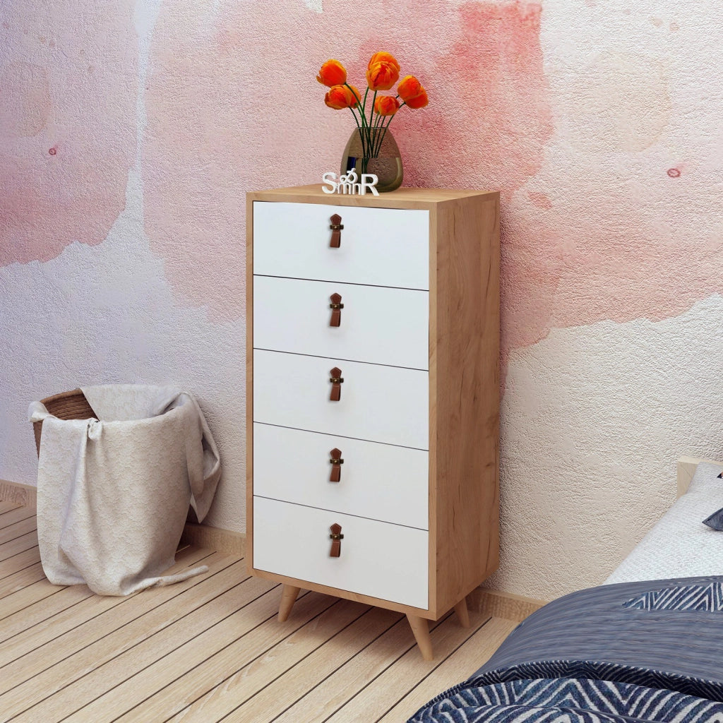 Cassapanca in legno "Frenzu" - 50 x 40 x 103 cm - Bianco