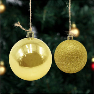 Set 48 Palline Decorative Ø 7 cm per Albero di Natale Dorate