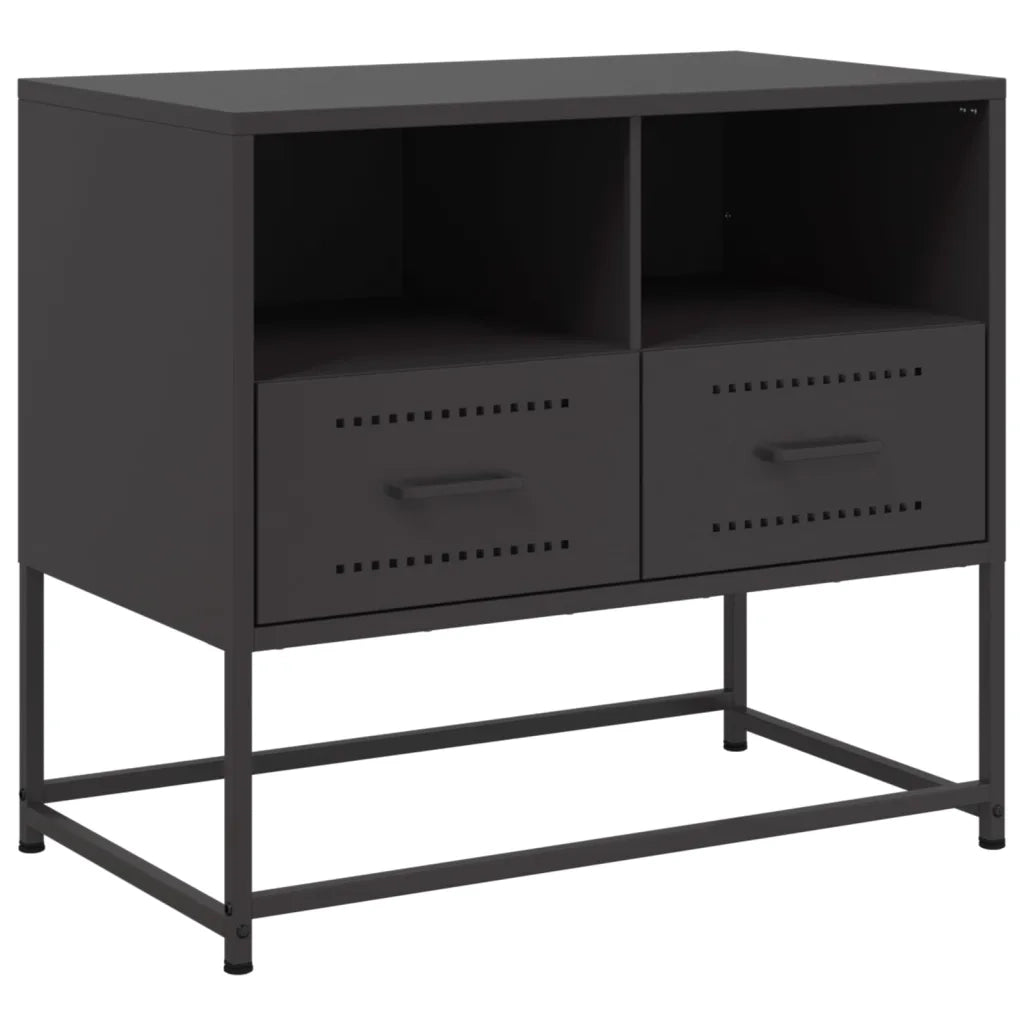 Mobile TV-Credenza per TV-Console TV Nero 68x39x60,5 cm in Acciaio 840424