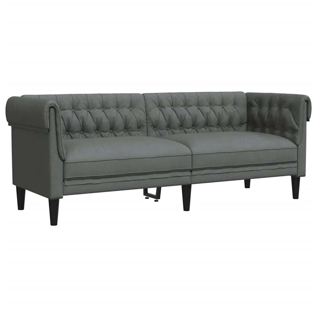 Set di divani 3 pcs Grigio scuro Tessuto
