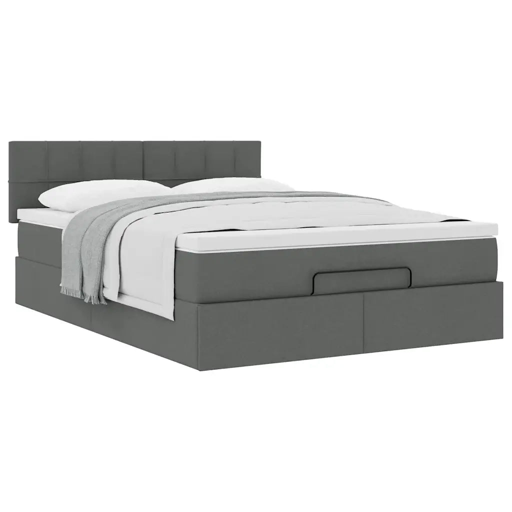 Pouf Letto con Materasso Grigio Scuro 140x190 cm in Tessuto 3311457