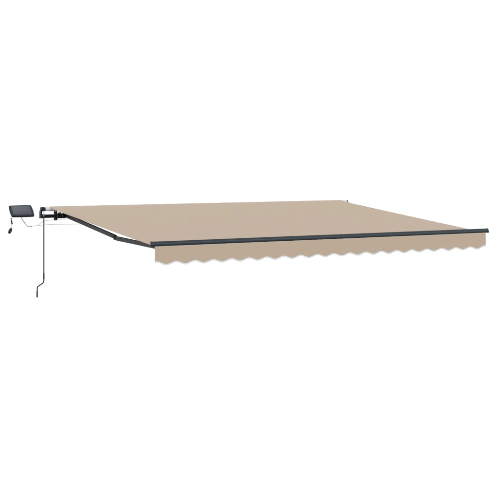 Tenda Retrattile Manuale con LED Beige 400x350 cm