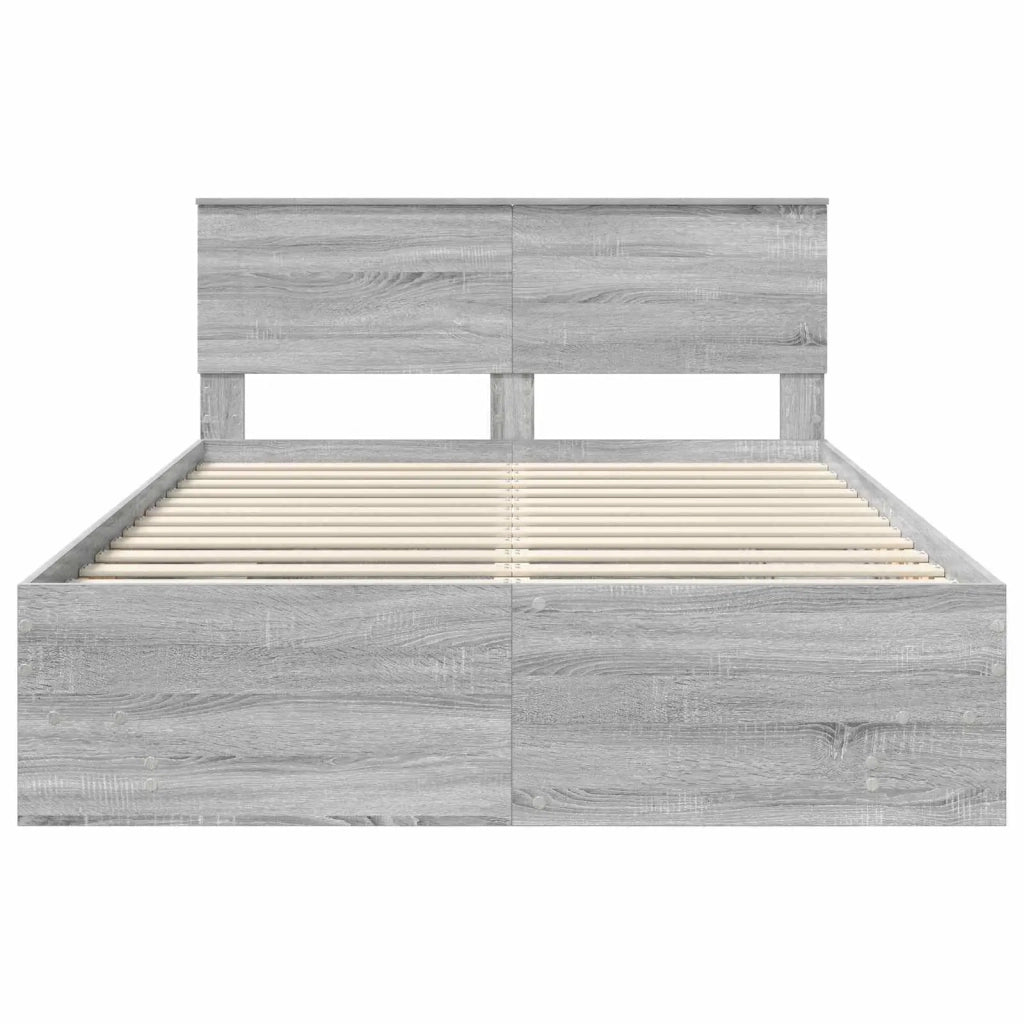 Struttura del letto con testiera Grigio Sonoma 160 x 200 cm