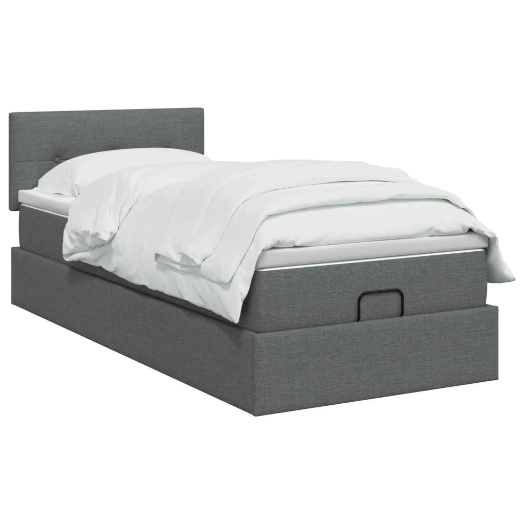 Letto ottomano con materasso Grigio Scuro 80 x 200 cm Tessuto 3456282