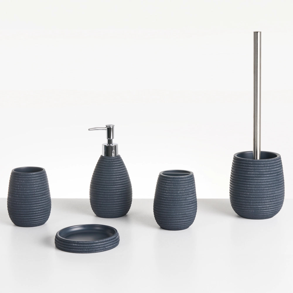 Set di accessori per il bagno blu scuro stile elegante