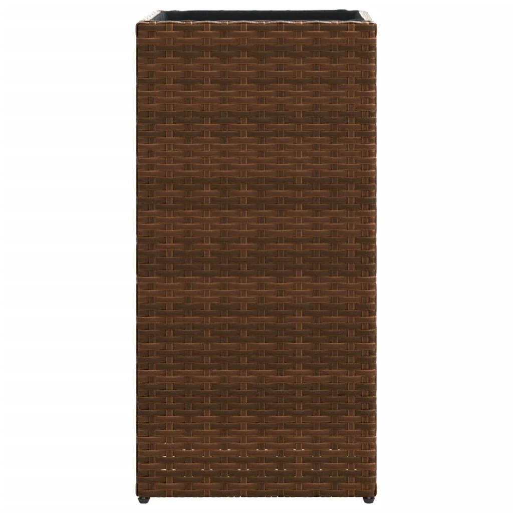 Fioriera rialzata per piante fiori giardino terrazze set da 2 30 x 30 x 60 cm resina intrecciata marrone 02_0038928