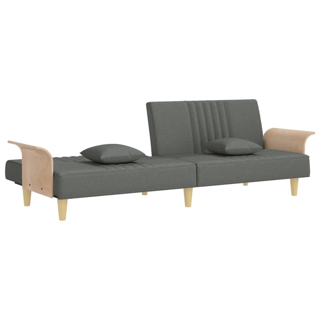Divano Letto con Braccioli-Sofa Letto-Daybed Grigio Scuro in Tessuto 806609