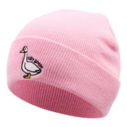 Cappelli invernali caldi lavorati a maglia con ricamo Silly Goose, colore rosa