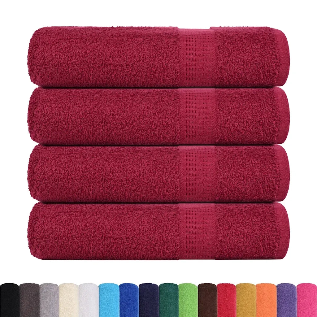 Asciugamani FROGN 4 pz | Teli per bagno Bordeaux 50x100 cm 360 g/m2