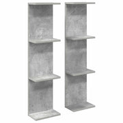 Scaffale da parete 2 pcs Grigio Cemento 25 x 15 x 100 cm 8012387