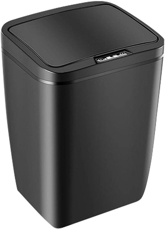 Vaschetta automatica 15 litri con sensore di movimento - Coperchio automatico - Contenitore elettrico nero per cucina, bagno, soggiorno e ufficio - Funzionamento a batterie