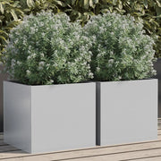 Fioriere 2pz Argento 32x30x29 cm in Acciaio Zincatocod mxl 91975