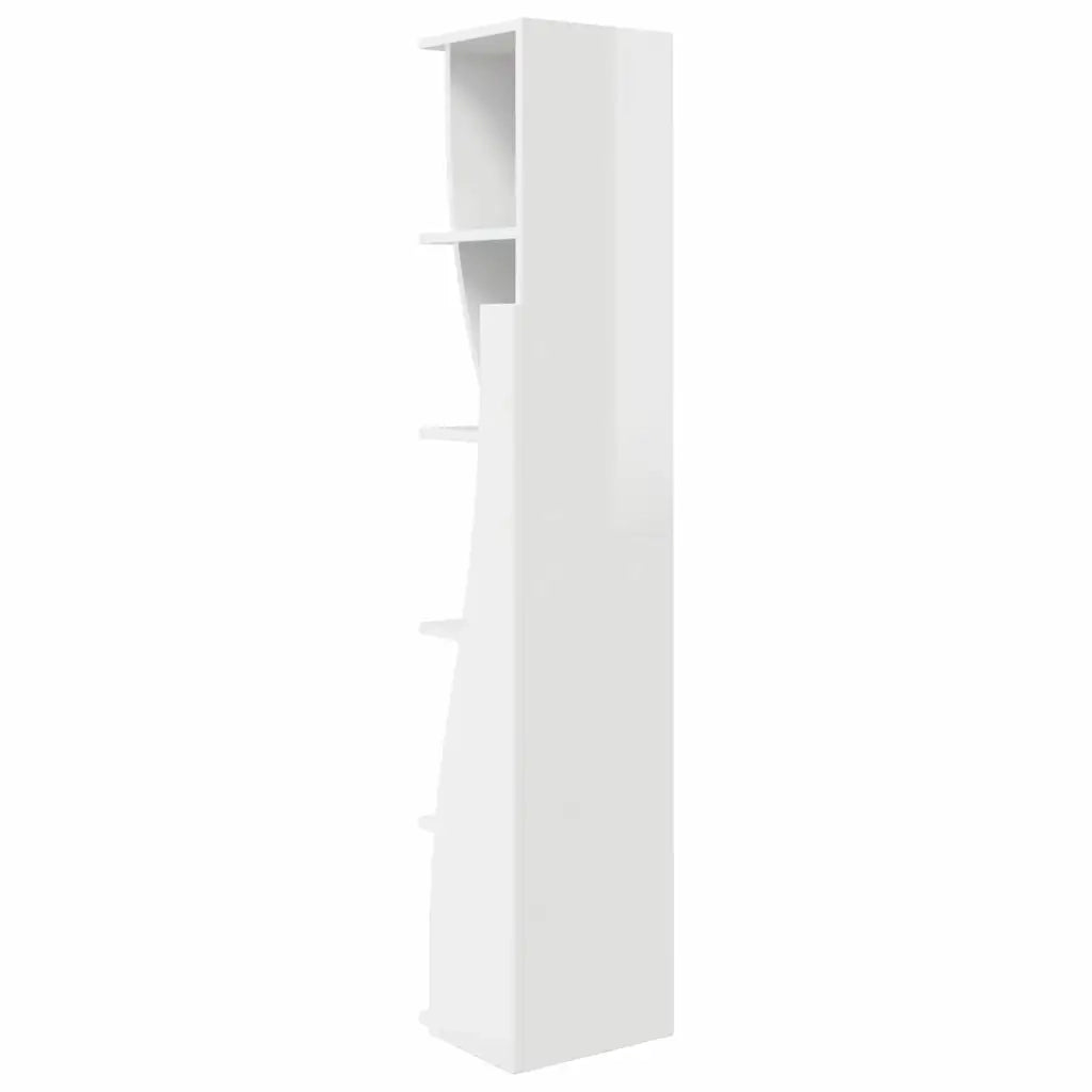 Mobile angolare Bianco Lucido 27,5x27x140cm Legno multistrato 889869