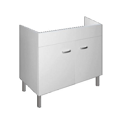 Mobile Sottolavello da Cucina 100x50x69 cm con 2 Ante in Nobilitato Bianco Opaco