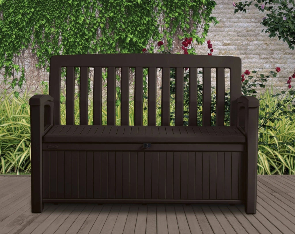 Cassapanca outdoor Goderich, Baule da giardino, Contenitore da esterno, Panchina contenitore da esterno, 133x61 h89 cm, Antracite
