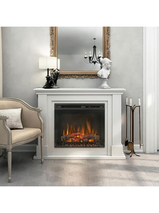 Caminetto Elettrico A Libera Installazione A LED - 23" - Bianco opaco - 110 x 89.7 x 30 - LUENA