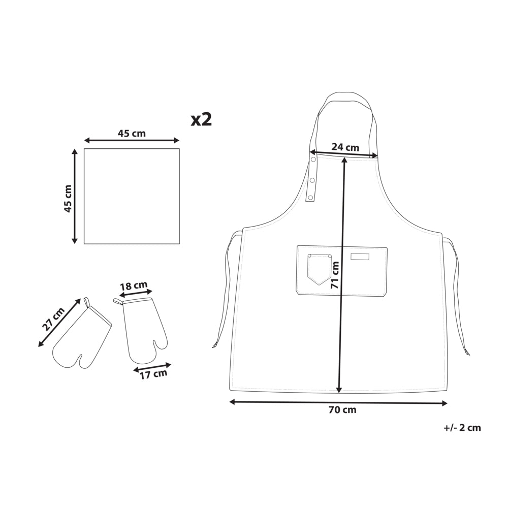 Set da cucina Grembiule Guanti da forno Panni da cucina marrone tessili da cucina
