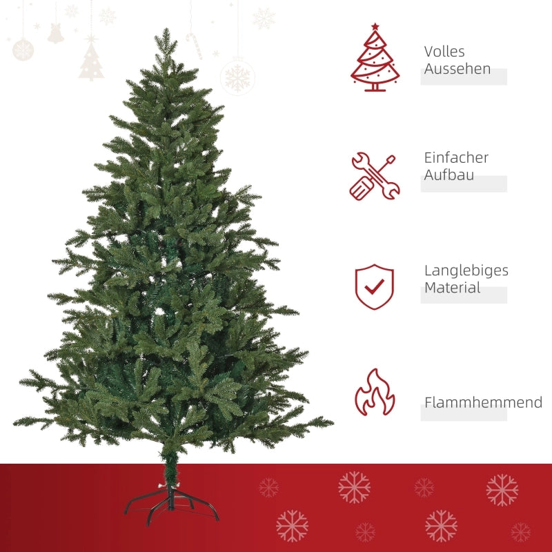 Albero di Natale artificiale 1,8 m, abete in PVC, PE, metallo, verde, ?120 x 180 cm