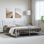Giroletto con Testiera e Pediera Metallo Bianco 193x203 cmcod mxl 129751