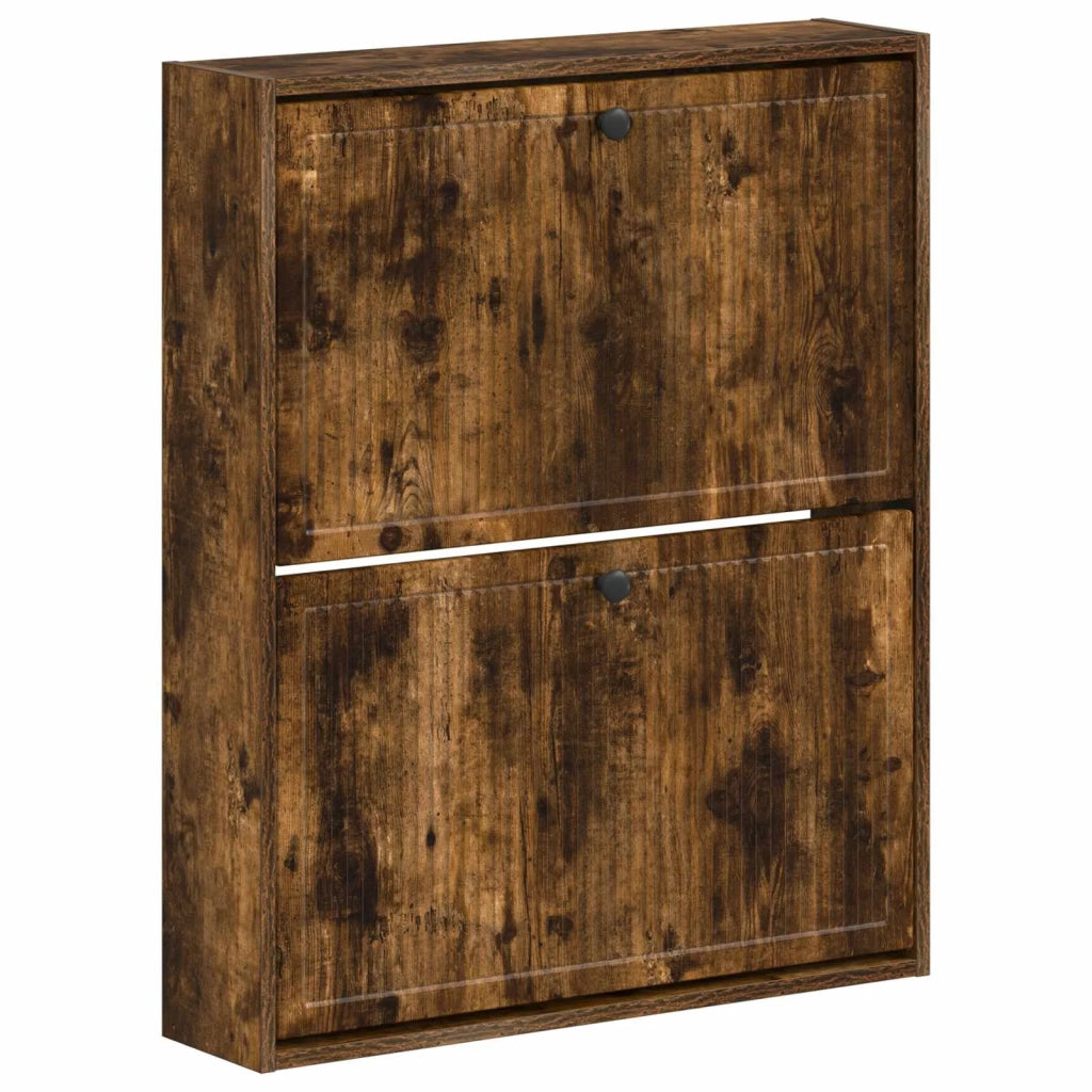 Mobiletto per Scarpe da Muro EDE 71 x 17 x 86 cm Rovere Fumo 895980