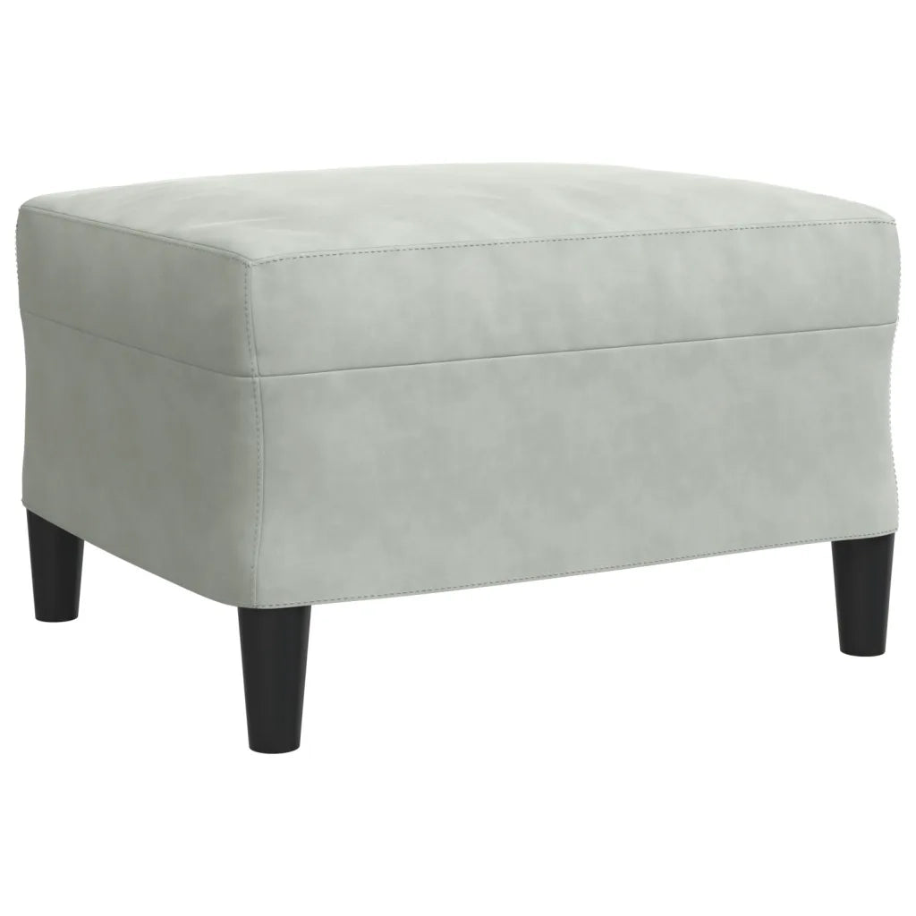 Set di Divani 4 pz con Cuscini Grigio Chiaro in Velluto