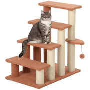 Scala per Gatti 4 Gradini ¨C Zephmum ¨C Marrone 60x40x64 cm