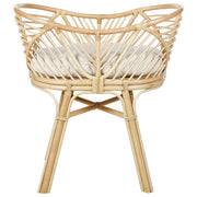 Culla in rattan naturale 87 x 55 x 92 cm Cestino per bambini con cuscino Decorazione Accessorio Boho Rustico