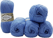 Seta Glitter per Maglia e Puntina 5 x 100 g metallizzato - Blu Alize