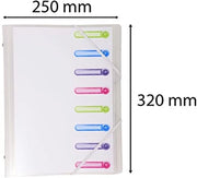 Map Premium Chromaline con 8 raccordi e 3 clip per index, con finestra trasparente, in plastica rigida A4, con 2 elastici, modello 56187E.