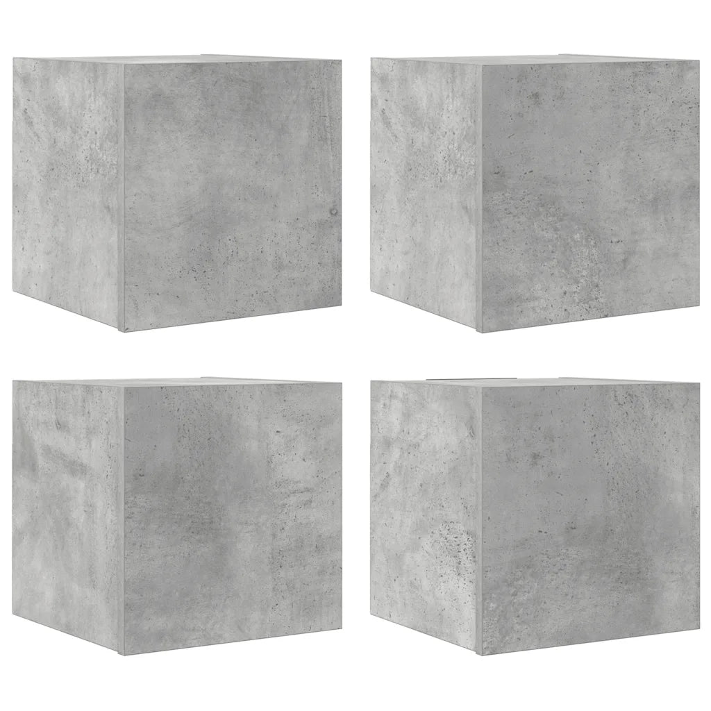 Armadietti a Parete per TV 4 pz Grigio Cemento 30,5x30x30 cm cod mxl 59624