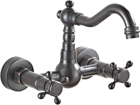 Wasserhahn con Doppio Rubinetto per Cucina - Rotazione a 360 Gradi e Funzione di Mescolamento