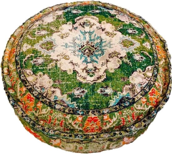 Decorazione yoga bohemien per tappeto - 60 x 20 cm - Tappeto di meditazione rotondo - Coperta di cuscino in cotone stampato