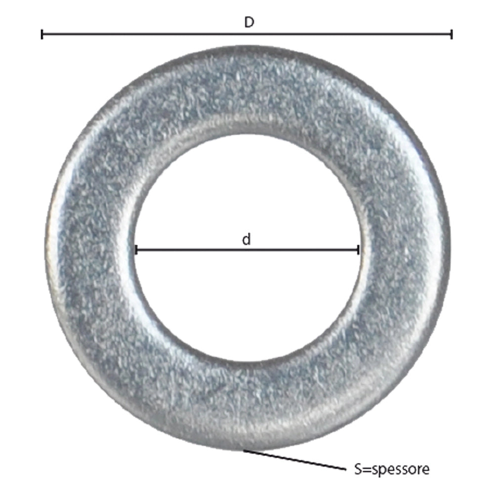RONDELLA PIANA INOX A2 M 10 - 2,0 x  20 x  10,5 mm - 5 centinaio