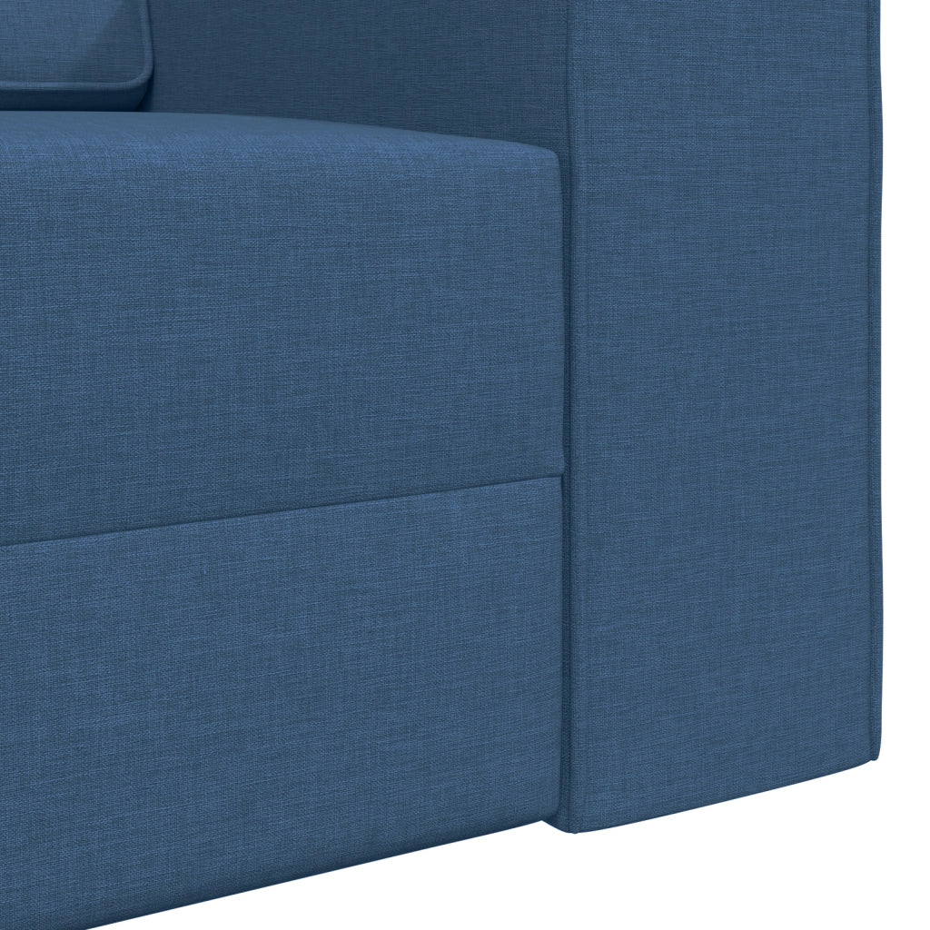 Divano Letto a Terra 2 in 1 Blu 245x150x60.5 cm Tessuto