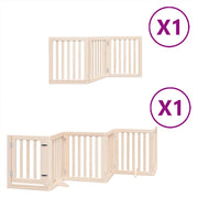 Cancello per Cani con Porta Pieghevole 9 Pannelli 450 cm Pioppo CFW9245727