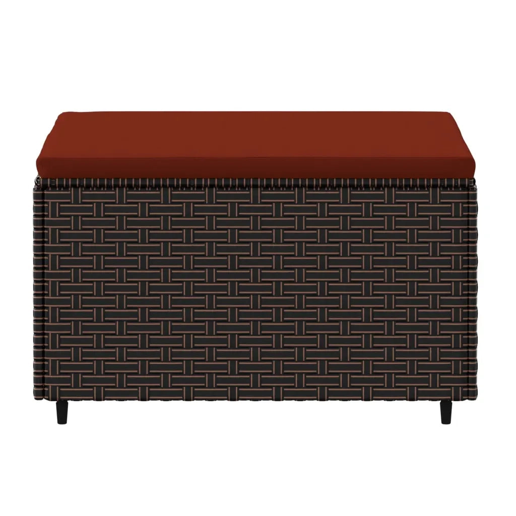 Poggiapiedi da Giardino con Cuscini 2 pz in Polyrattan Marrone CFW8232738