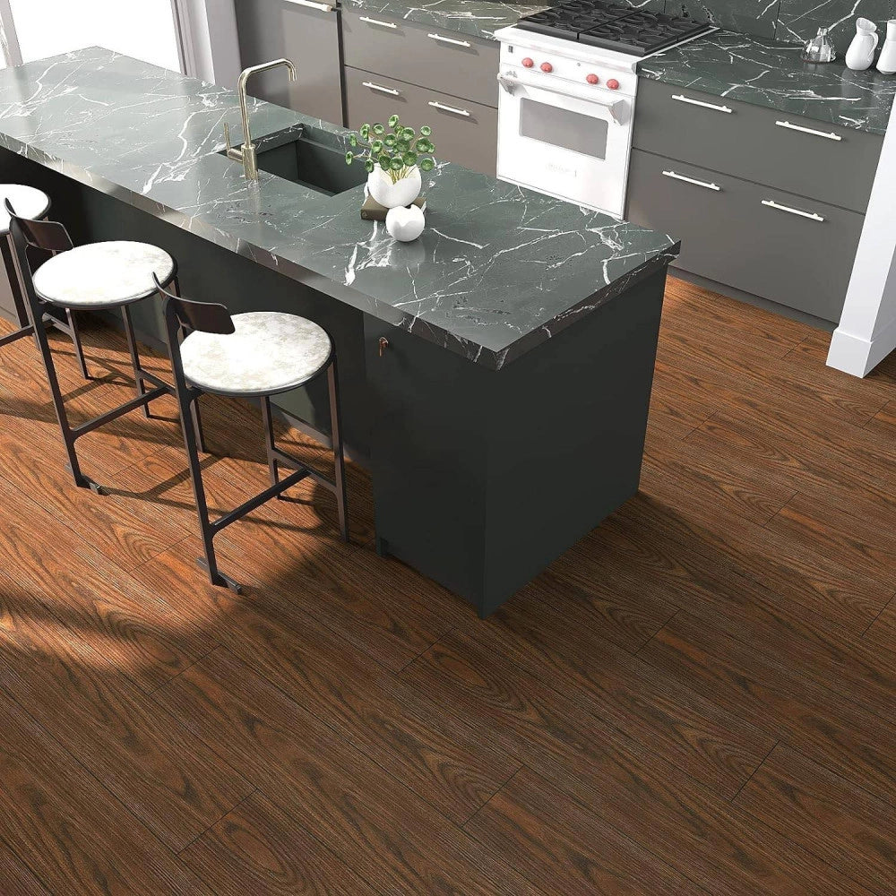 Trade Shop - Pavimento Finto Parquet Effetto Legno Piastrelle Adesive 15x90cm Spessore 6mm -
