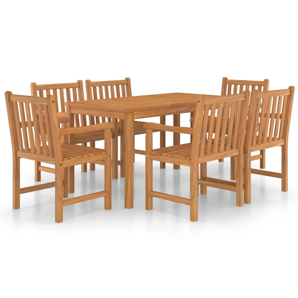 Set da pranzo da giardino 7 pezzi mobili da esterno legno massello di teak 02_0013938