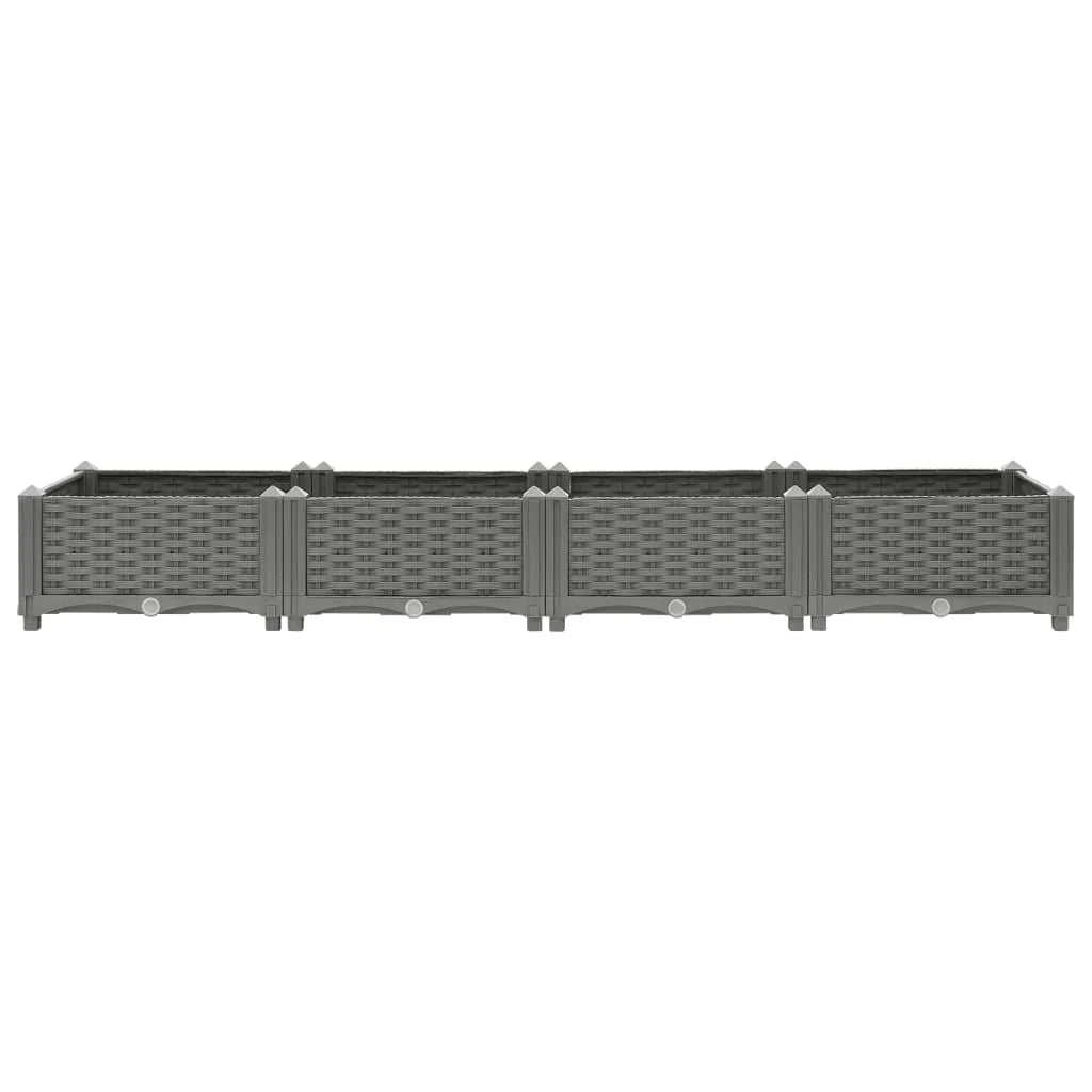 Fioriera rialzata per piante fiori terrazza giardino 160 x 40 x 23 cm polipropilene grigio 02_0039213