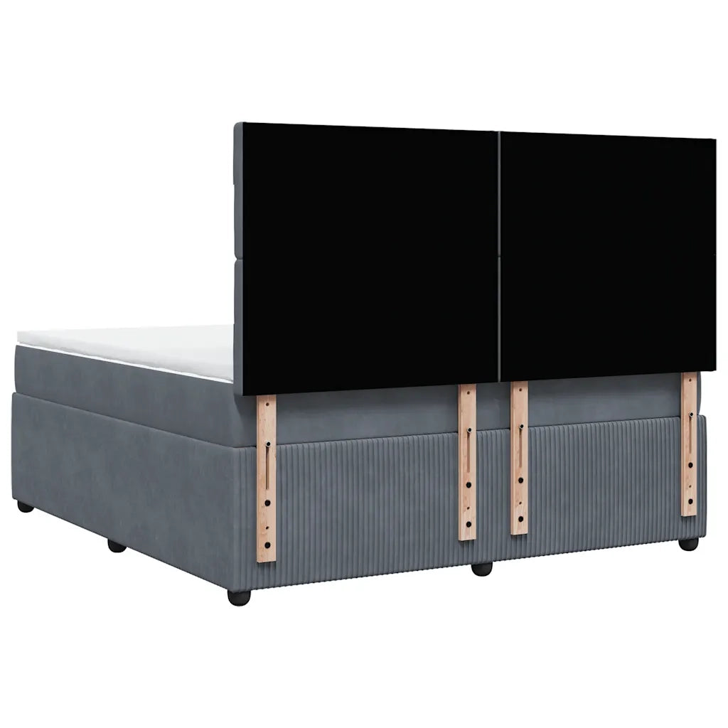 Giroletto a Molle con Materasso Grigio Scuro 180x200 cm Velluto 3294719