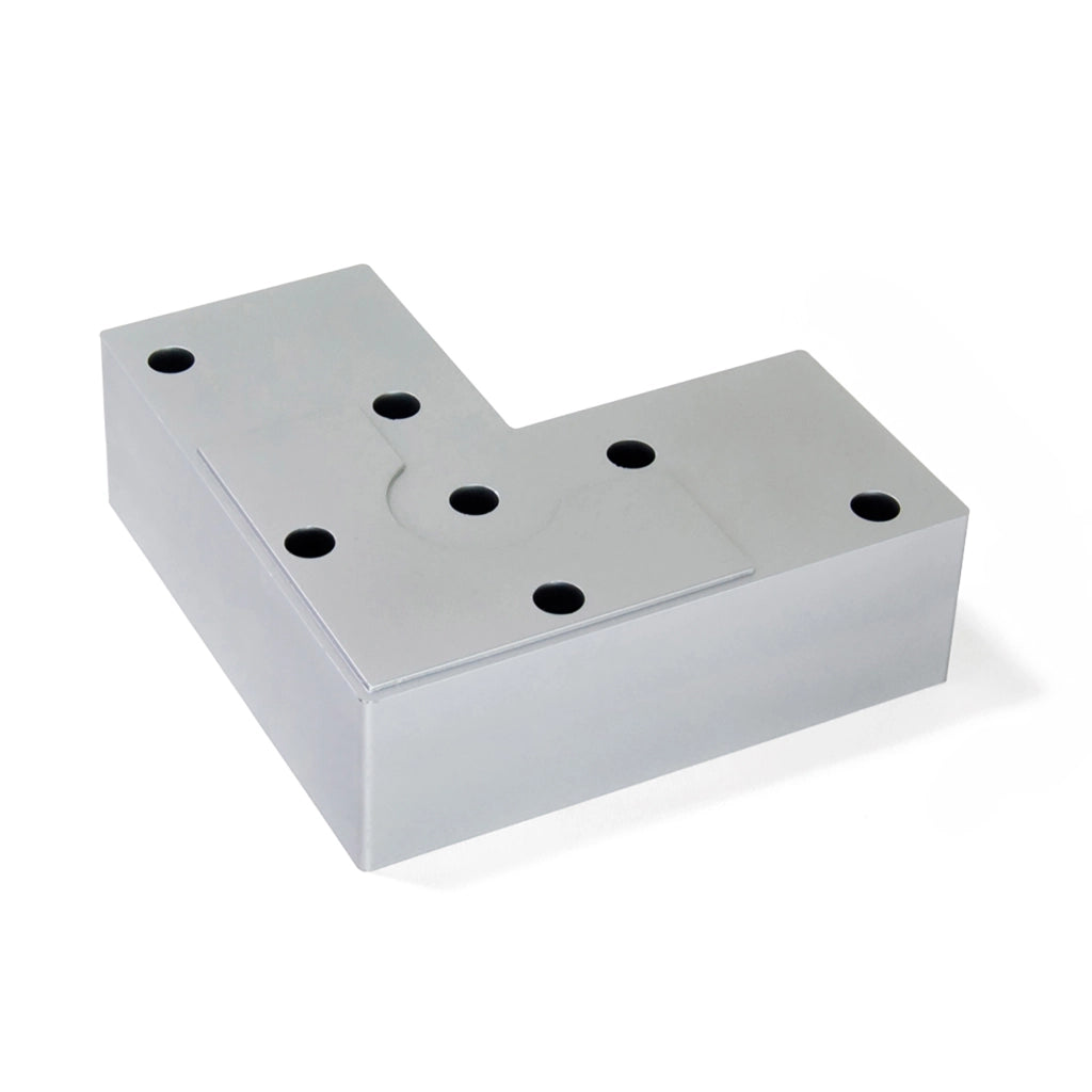 Emuca Piedino per mobile Alumix 8, altezza 24 mm, Verniciato alluminio, Tecnoplastica, 20 u.