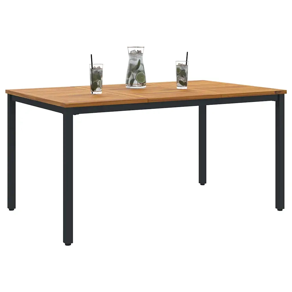 Tavolo da Esterno Naturale e Nero 150 x 90 x 75 cm 4010611