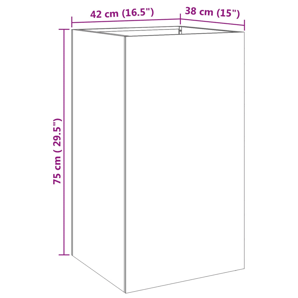 Fioriera Argento 42x38x75 cm in Acciaio Inox 841581