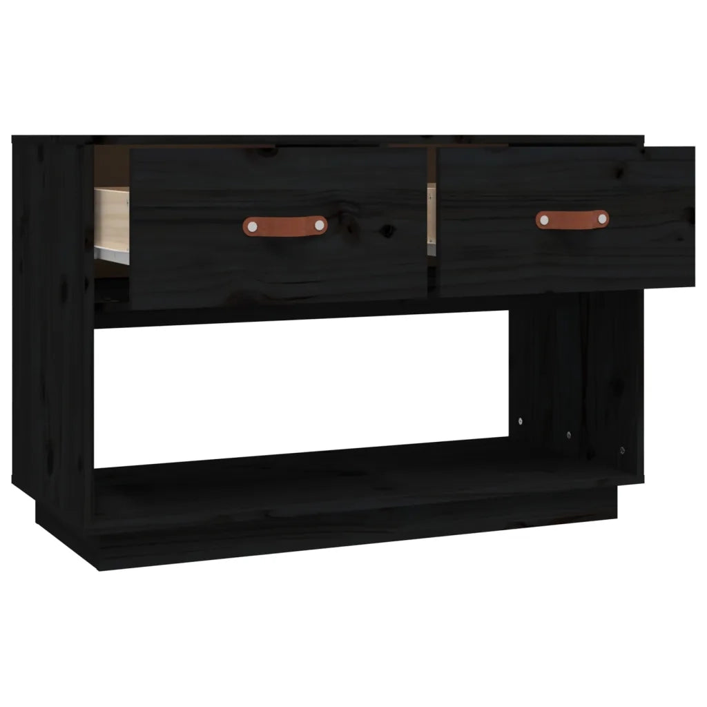 Mobile Porta TV Nero 90x40x60 cm in Legno Massello di Pino 821526