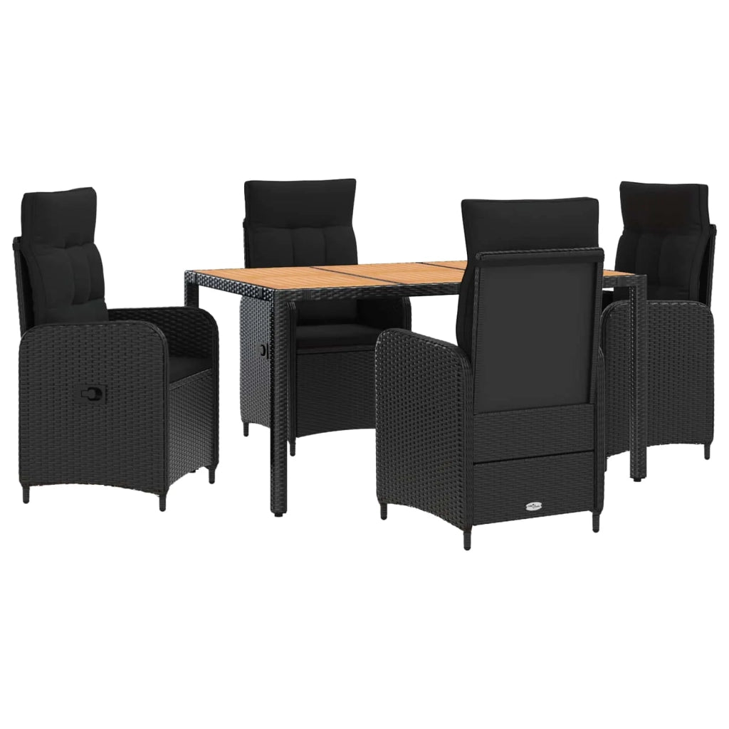 Set da pranzo per esterni 5 pz Nero 3422268