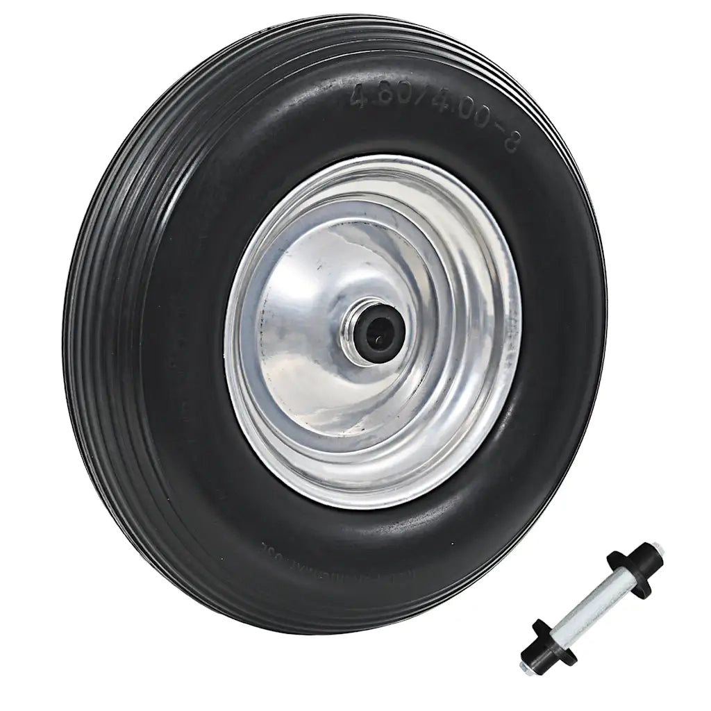 Ruota per Carriola con Asse in PU Solido 4.00-8 390 mm cod mxl 72727