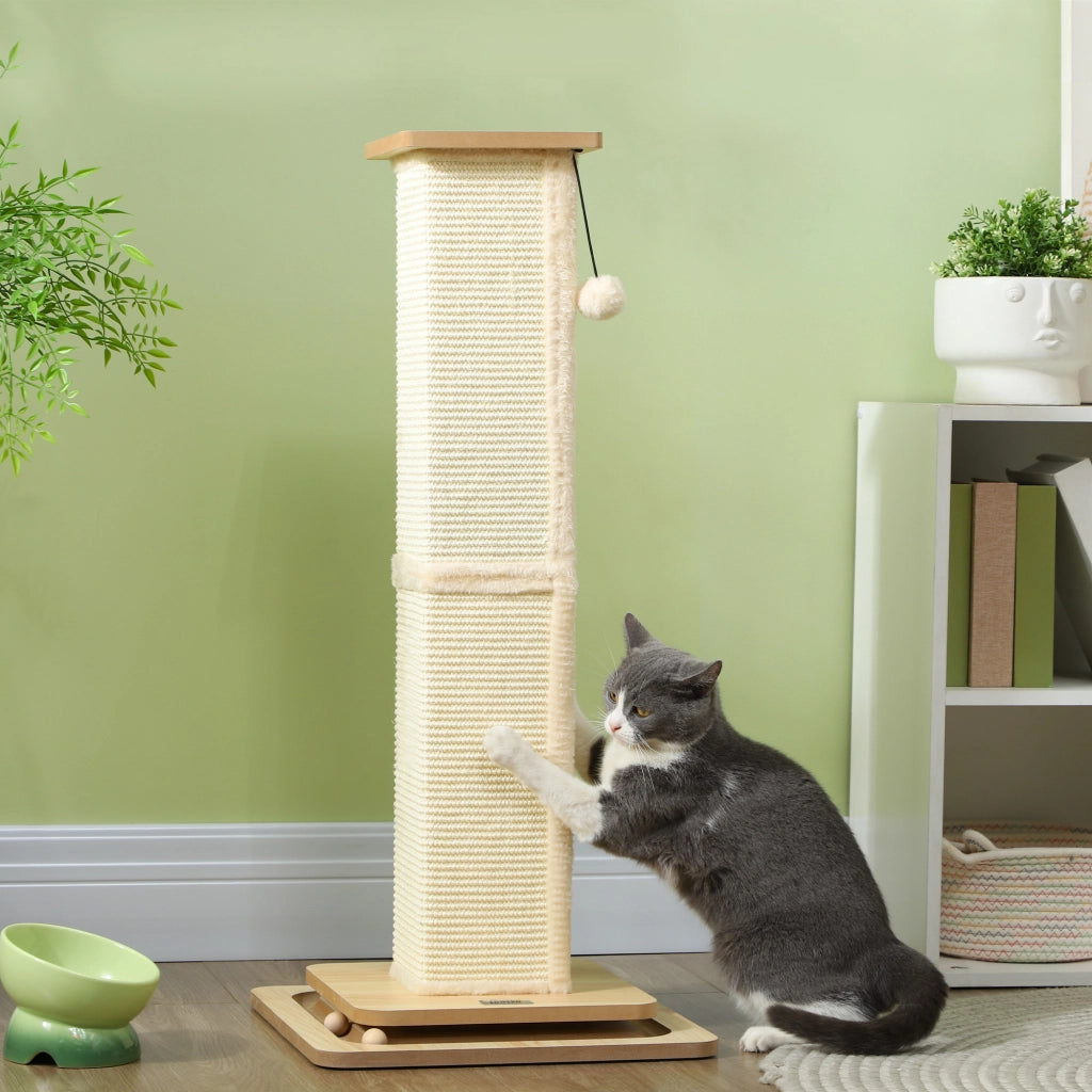 Tiragraffi per Gatti con Palla e Poste in Sisal ¨C Zephmum ¨C Marrone